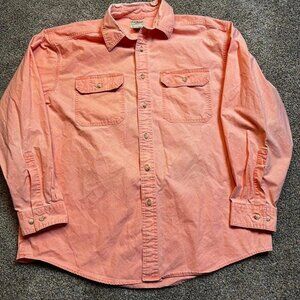 L.L. Bean traditional fit salmon colored casual‎ button shirt size large